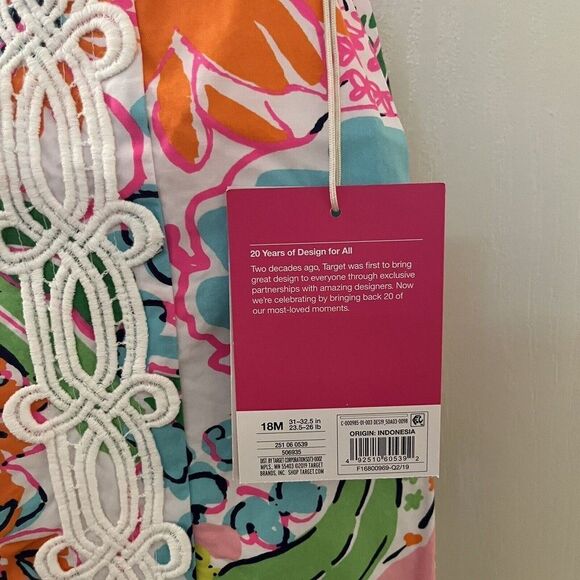 Lilly Pulitzer for Target Nosie Posey Floral Shift Dress Girls Size 18M NWT - Picture 5 of 10